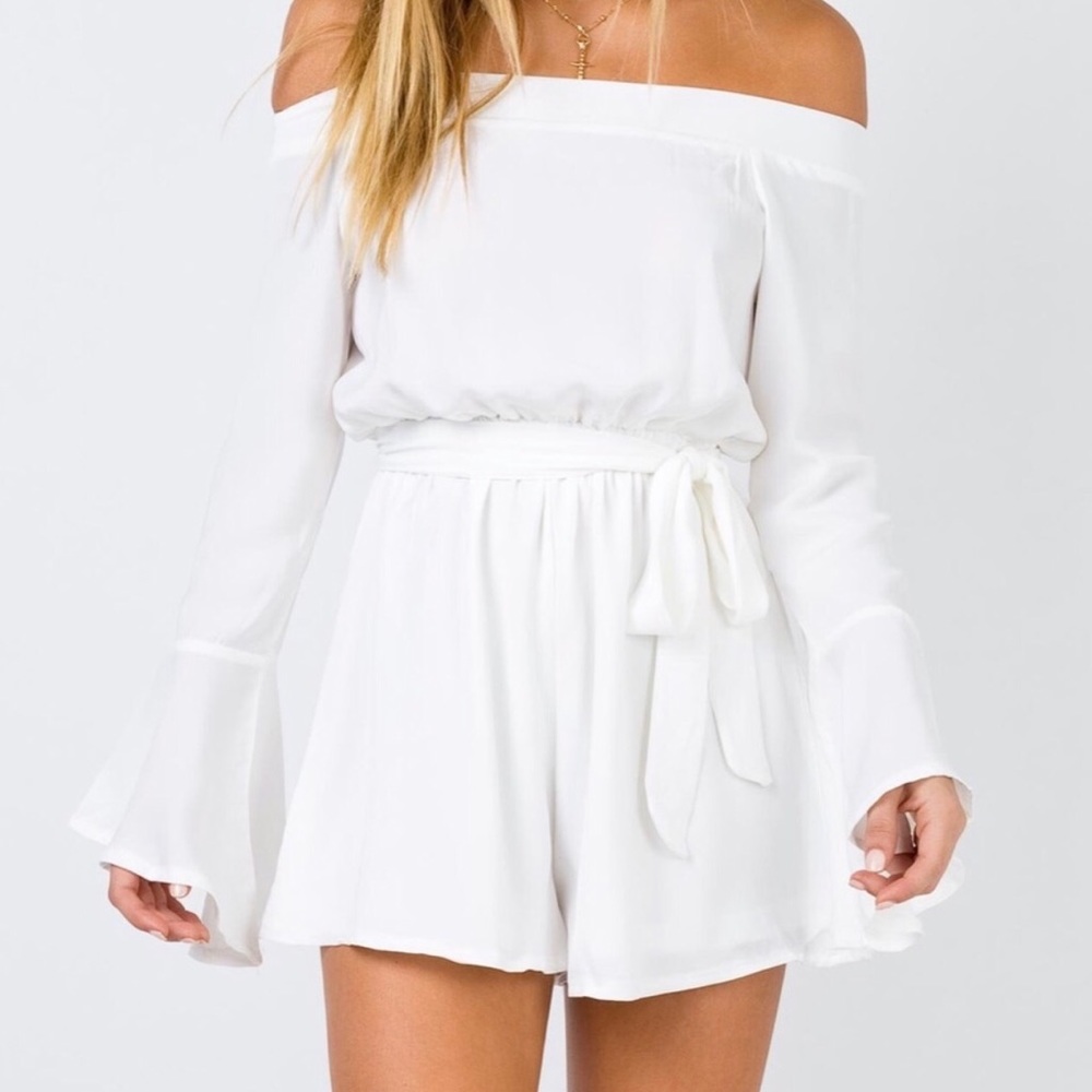 White Off The Shoulder Romper
